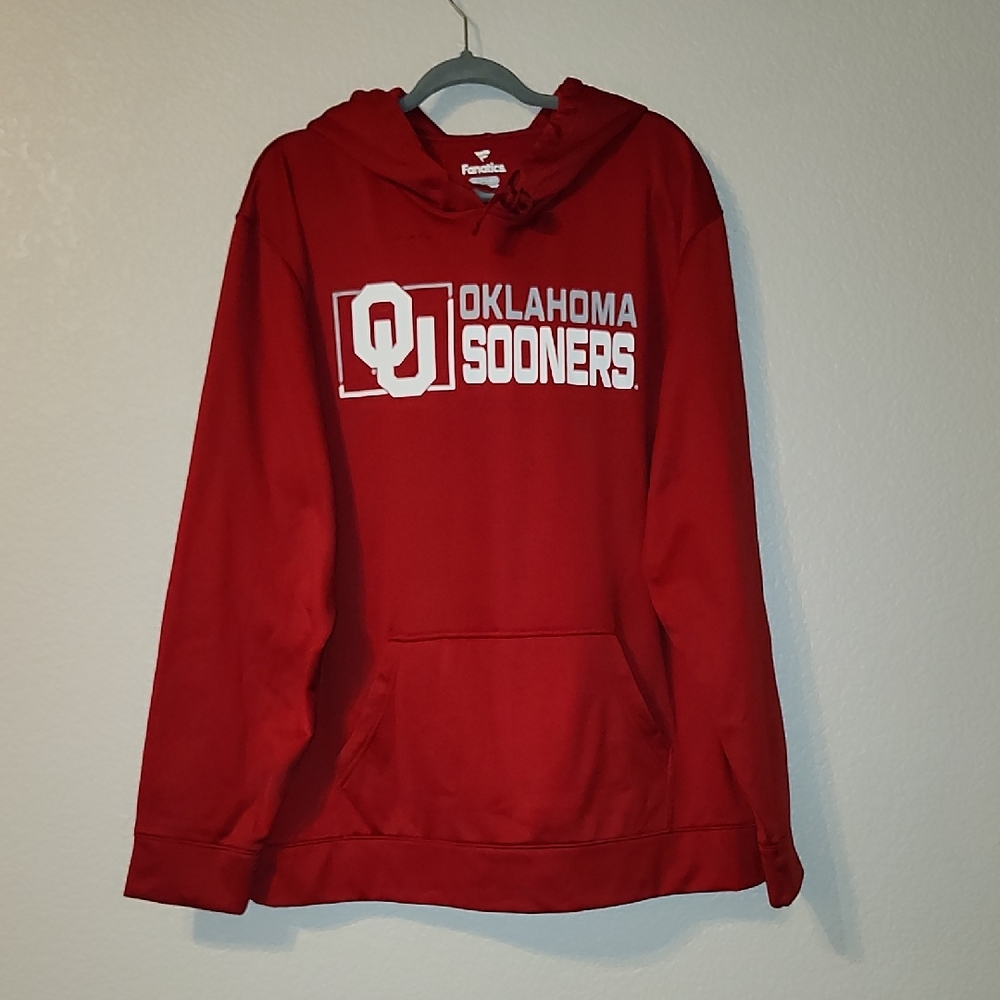 NCAA Oklahoma Sooners Crimson Red Men's Pullover Hoodie, 2XL, NWT Flawed